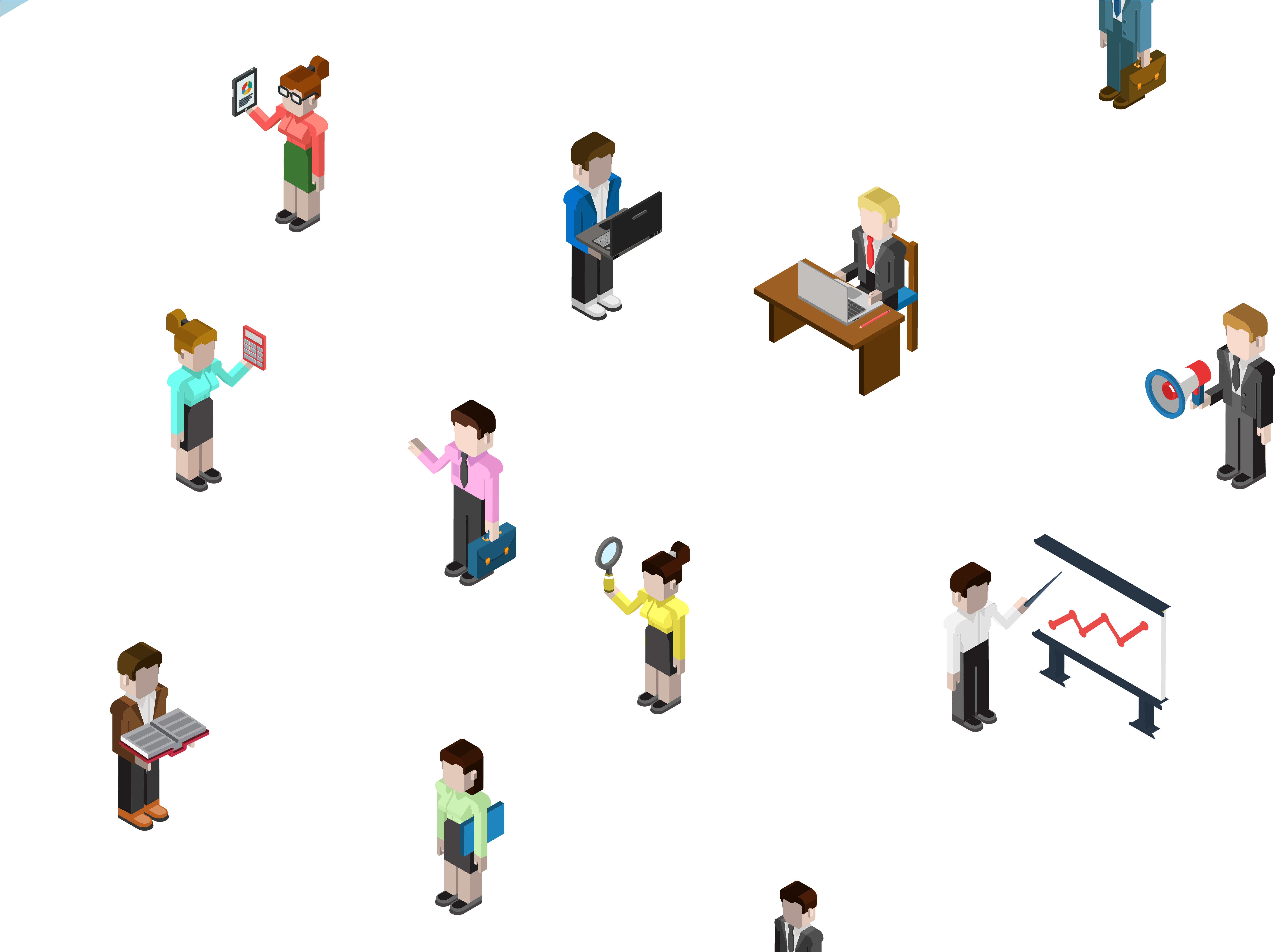 Isometric Projection D Computer - Vector Isometric People Png (7016x4961), Png Download