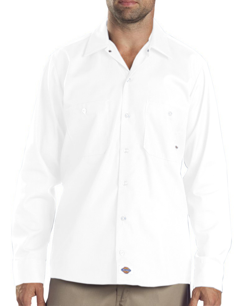 Dickies Adult Long Sleeve Industrial Poplin Work Shirt - Dickies Occupational Workwear Ll535up 3xlt Polyester/ (800x1031), Png Download