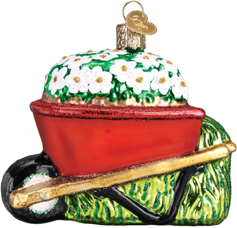 Wheelbarrow 36236 Old World Christmas Ornament - Kiwi Glass Ornament By Old World Christmas (950x950), Png Download
