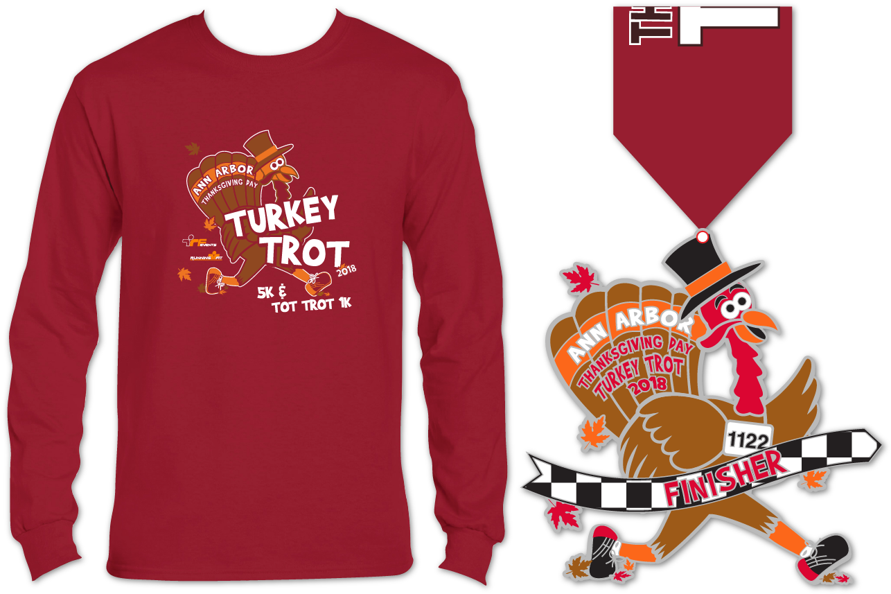 18 Turkeytrotshirtmedal Forweb Transparent - Turkey Trot Shirt 2018 (1468x909), Png Download