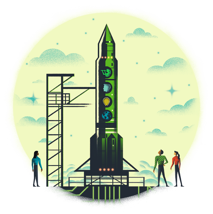 Rocket Ship - Illustration (749x753), Png Download