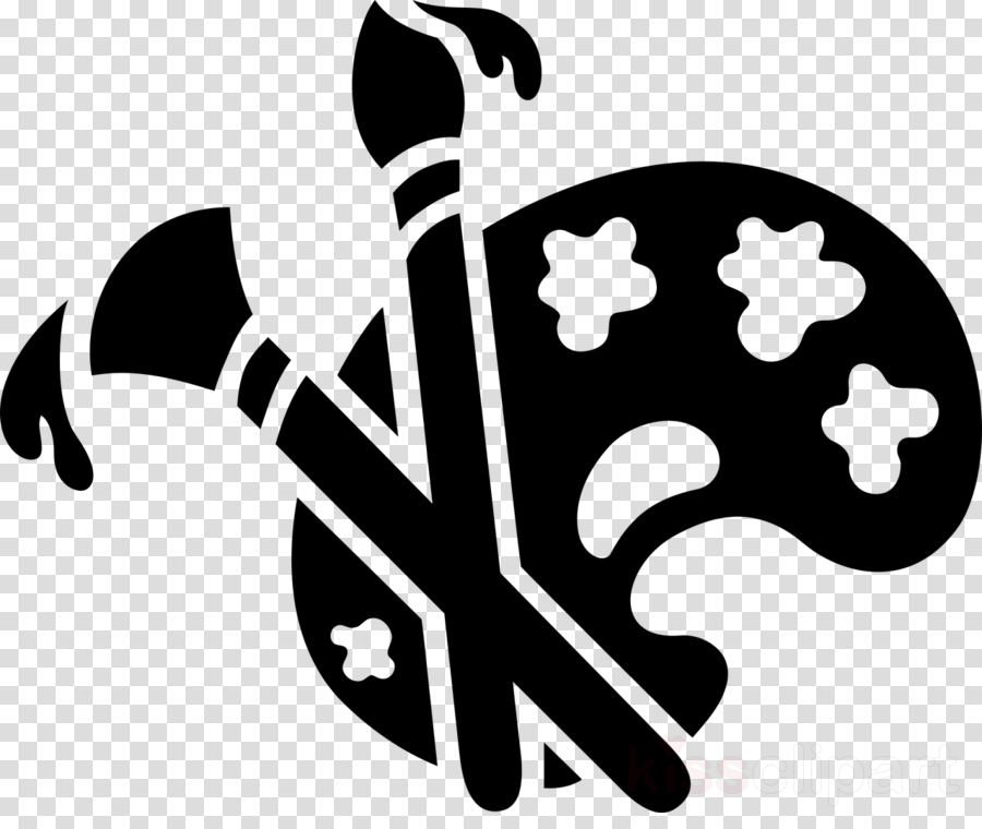 Arts Silhouette Png Clipart Palette - Paintbrush And Palette Silhouette (900x760), Png Download