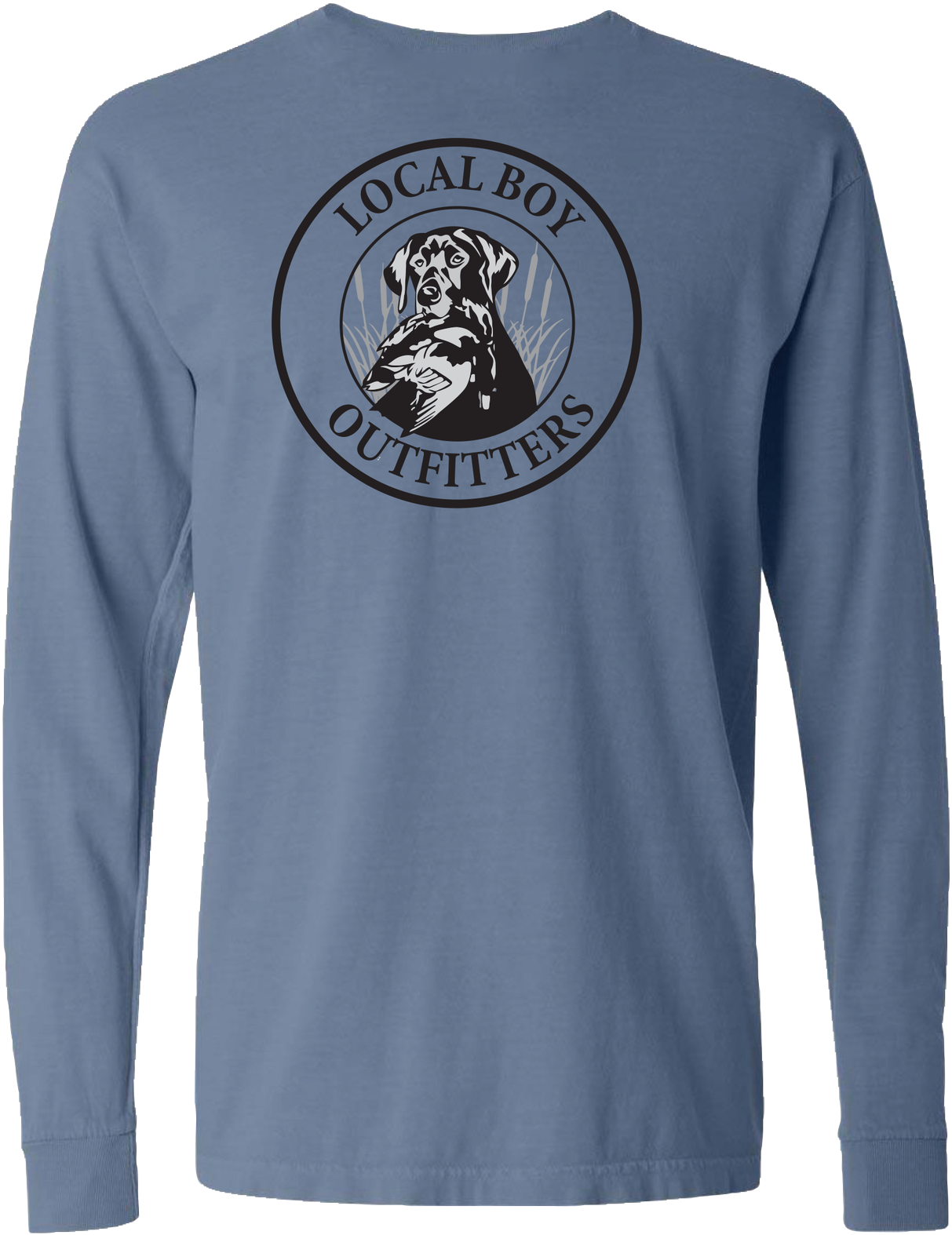 Dog With Duck Long Sleeve T-shirt - Local Boy Outfitters Men's Dog Banana - M (1536x1731), Png Download