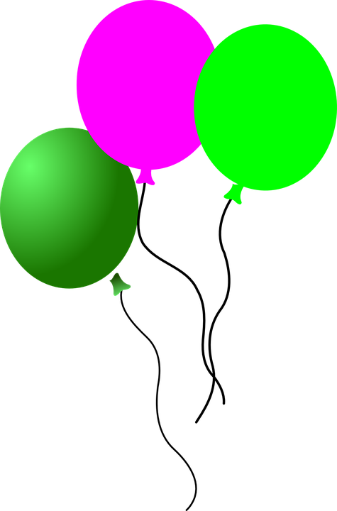 Hello Kitty With Balloons Png 2, Buy Clip Art - Balões Rosa E Verde (475x720), Png Download
