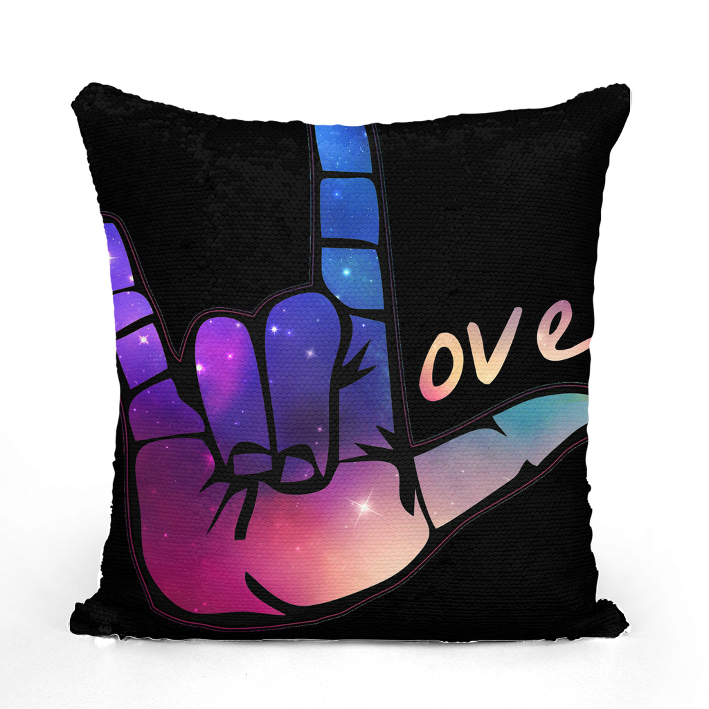 Asl ﻿sequin Cushion Cover - American Sign Language (1024x1024), Png Download