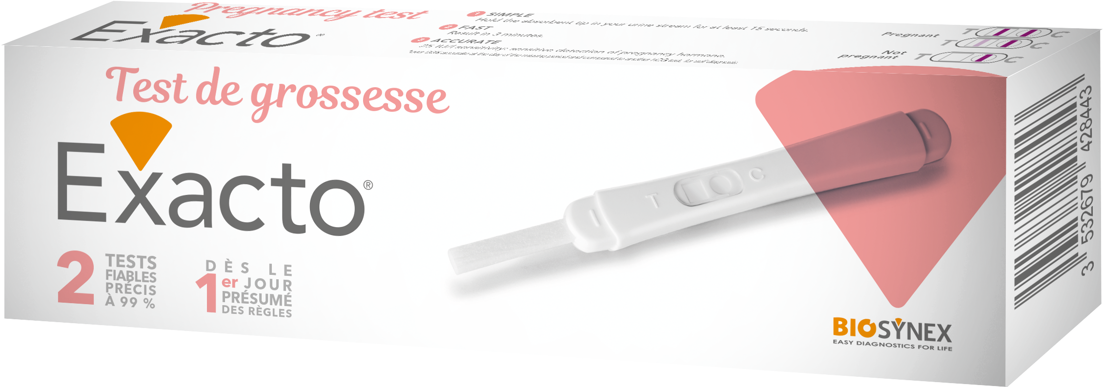 Exacto® Pregnancy Test - Ph Exacto Test Vaginale 3 Test (3300x2400), Png Download