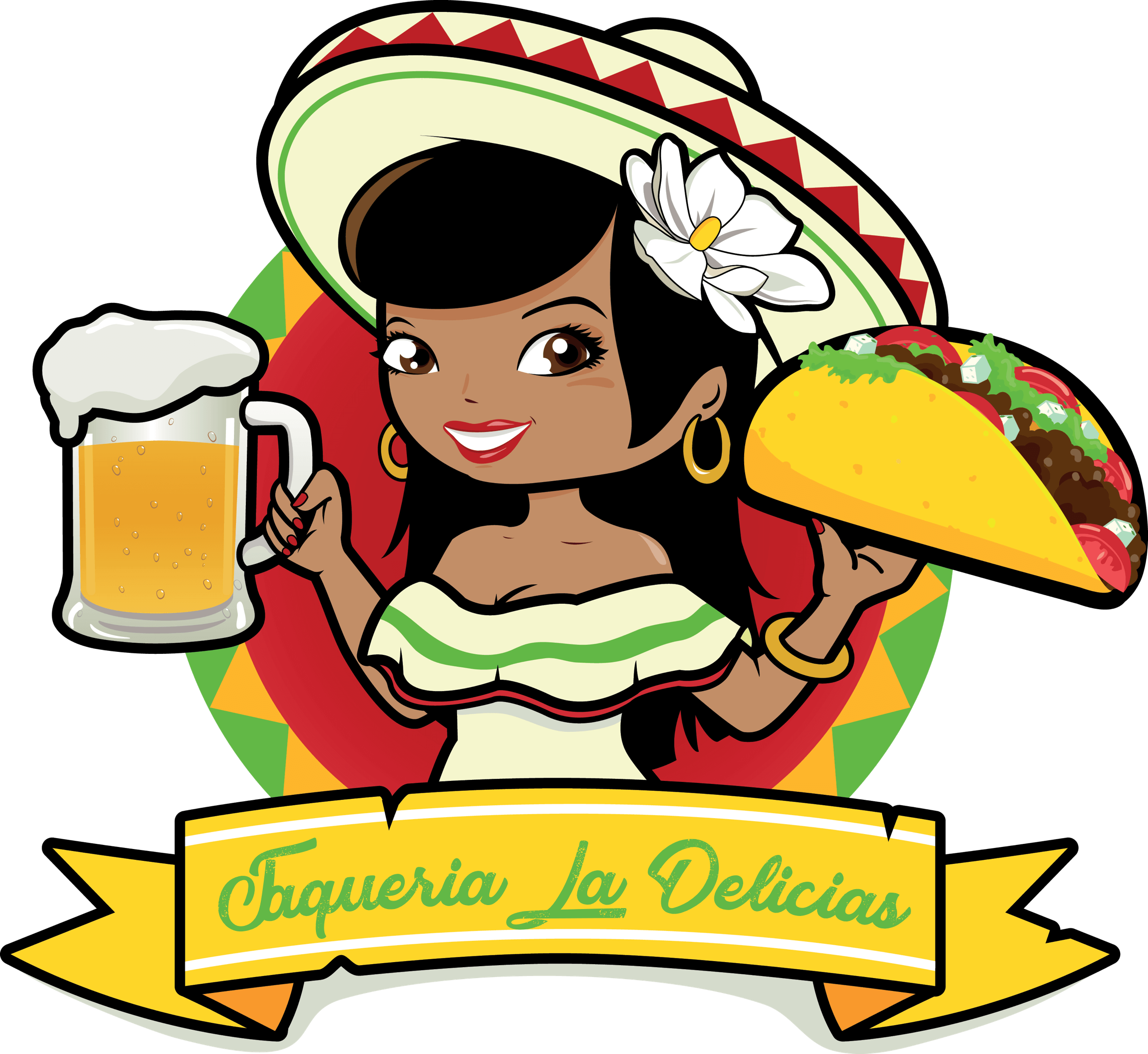 Png Library Download Mexican Cuisine Woman Clip Art - Mexican Girl Clipart (2311x2123), Png Download