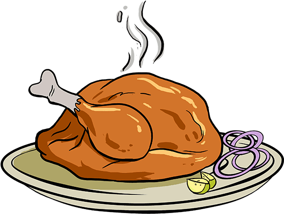 How To Draw Turkey Dinner - Drawing (680x678), Png Download