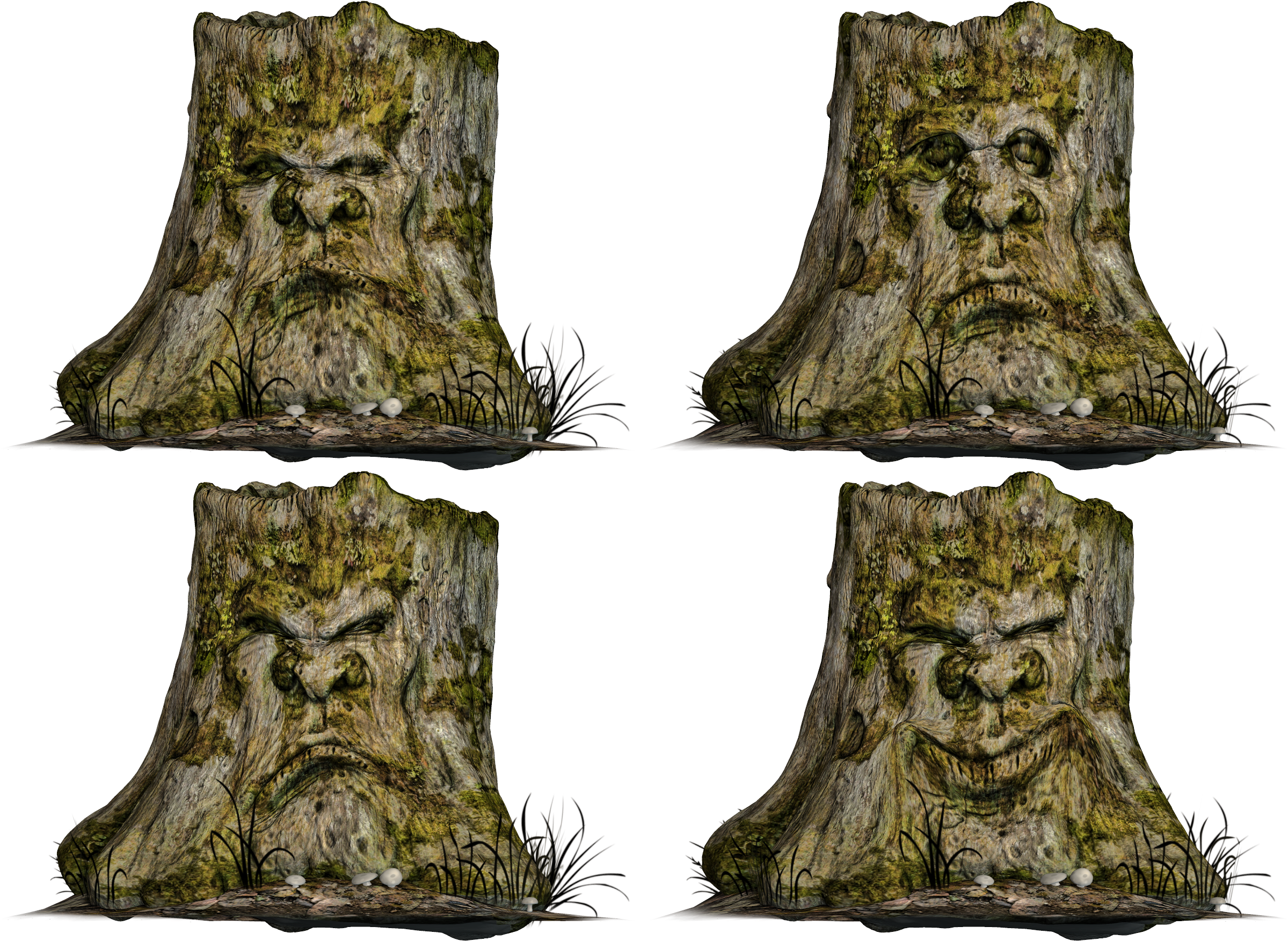 Tree Stump Spooky Face 02 Png Stock - Tree Stump (2500x1875), Png Download
