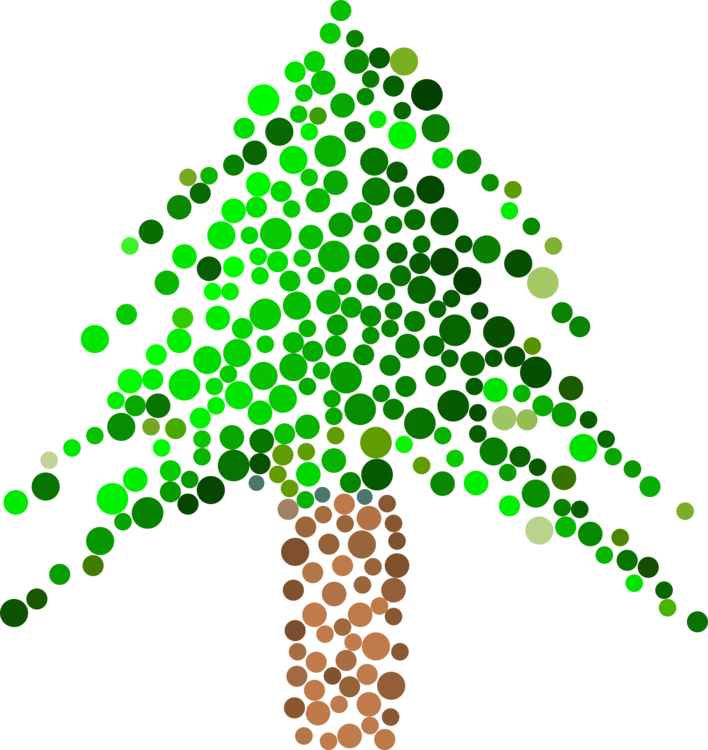Christmas Tree Tree Stump Branch Christmas Day - Immergrüner Weihnachtsbaum Gemacht Von Den Punkten (708x750), Png Download
