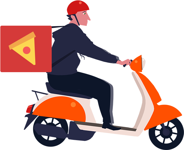 Entregador De Pizza Png (685x554), Png Download