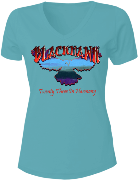 Blackhawk Ladies Light Blue V Neck Shirt - Shirt (640x640), Png Download