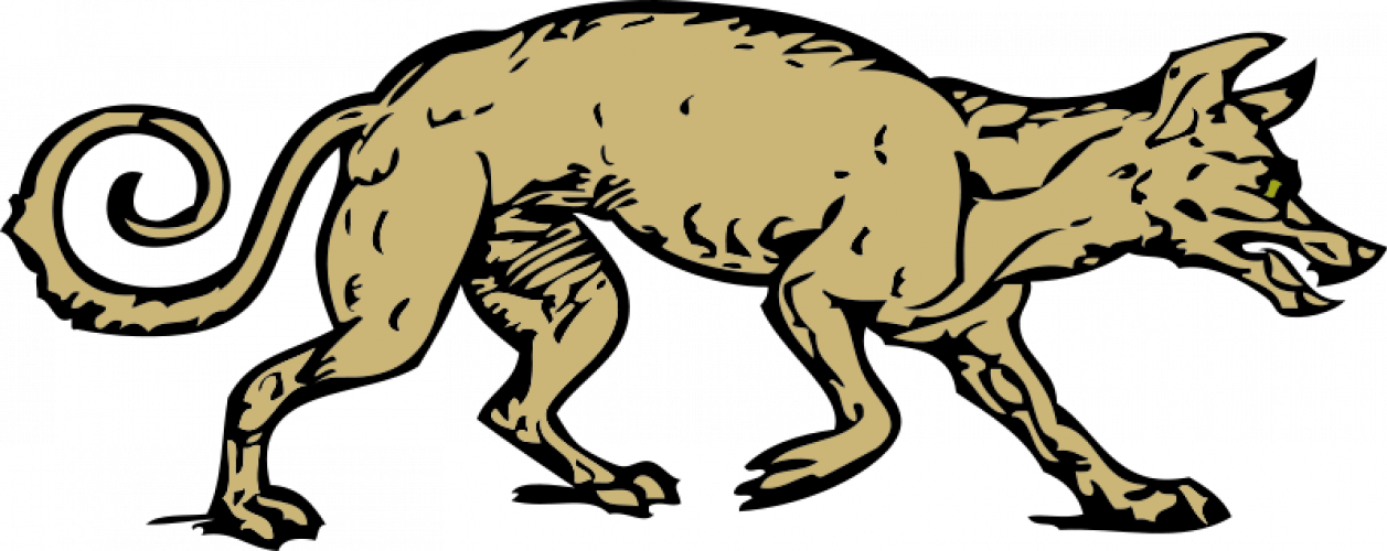 Dirty Dog Vector Image - Custom Scary Wolf Shower Curtain (1257x500), Png Download