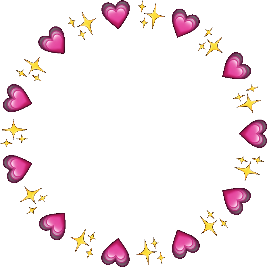 Circle Frame Circleframe Hearts Sparkles Emojis Icon - Heart Emojis In A Circle (1024x1024), Png Download