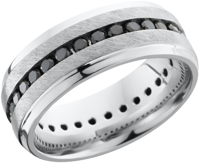 Lashbrook Designs Wedding Band - Lashbrook Plat8b(s)eternityblkdia Angle Satin-polish (800x800), Png Download