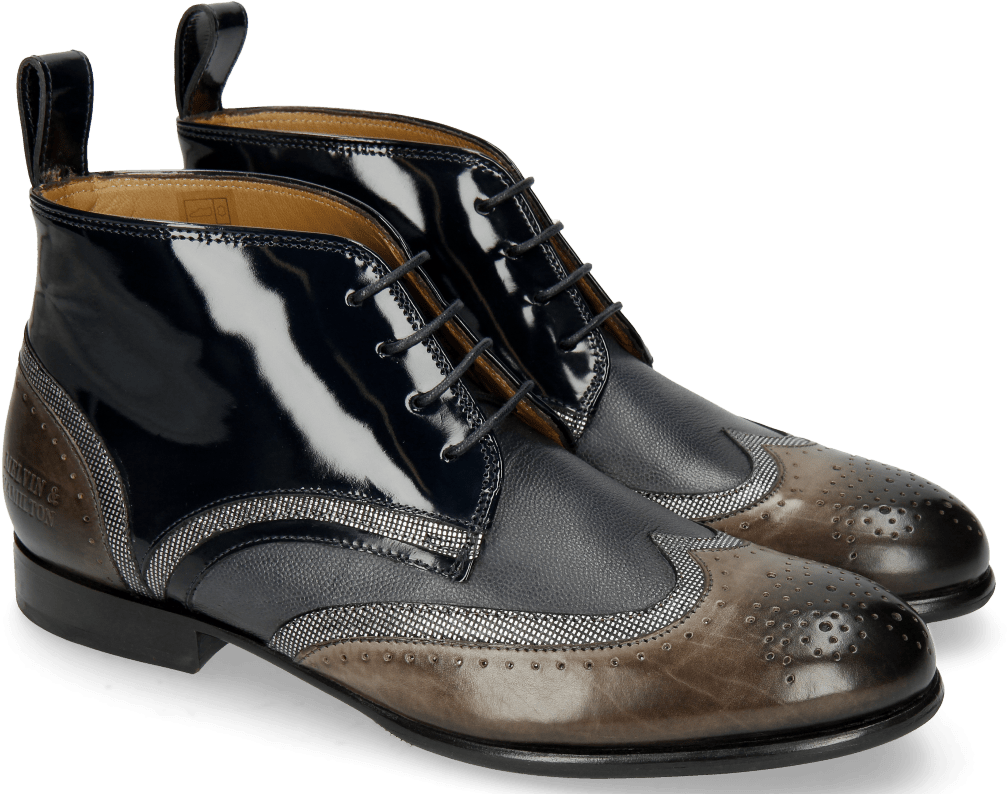 Ankle Boots Sally 30 Stone Fermont Steel Navy Oriental - Melvin & Hamilton (1024x1024), Png Download