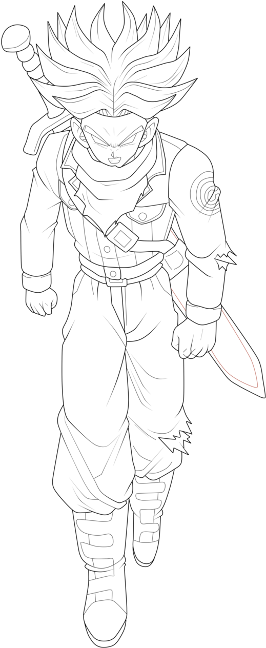Collection Of Trunks - Goten Drawing Png (609x1311), Png Download