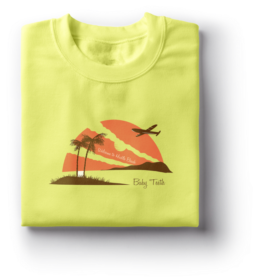 Hustle Beach T-shirt - Portable Network Graphics (1000x1000), Png Download