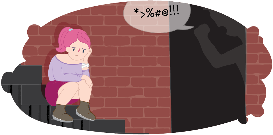 Girl Sitting On Stairs While Adult Swears At Her - Pshycial Abuse Children (960x475), Png Download