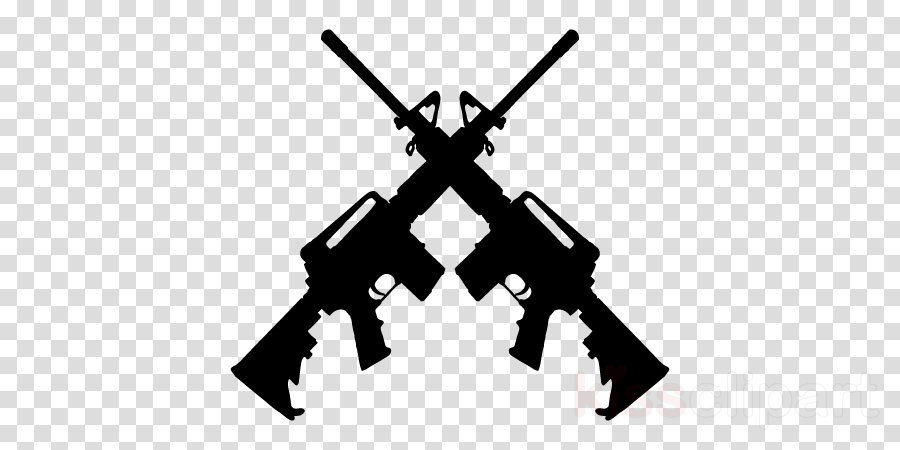 Download Guns Crossed Png Clipart Gun Firearm Clip - Black And White Graphic Satellite (900x450), Png Download