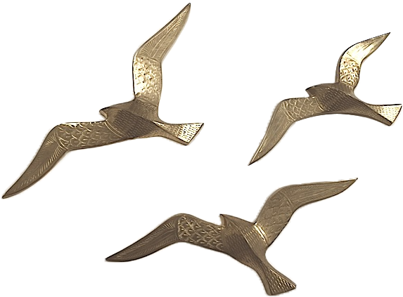 Aubrey Square Market Finds Brass Birds Wall Sculpture - Flock (640x480), Png Download