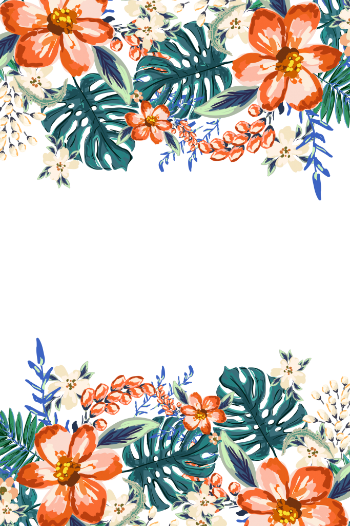 Christmas Border Design Png - Orange Wedding Flower Watercolor Png (683x1024), Png Download