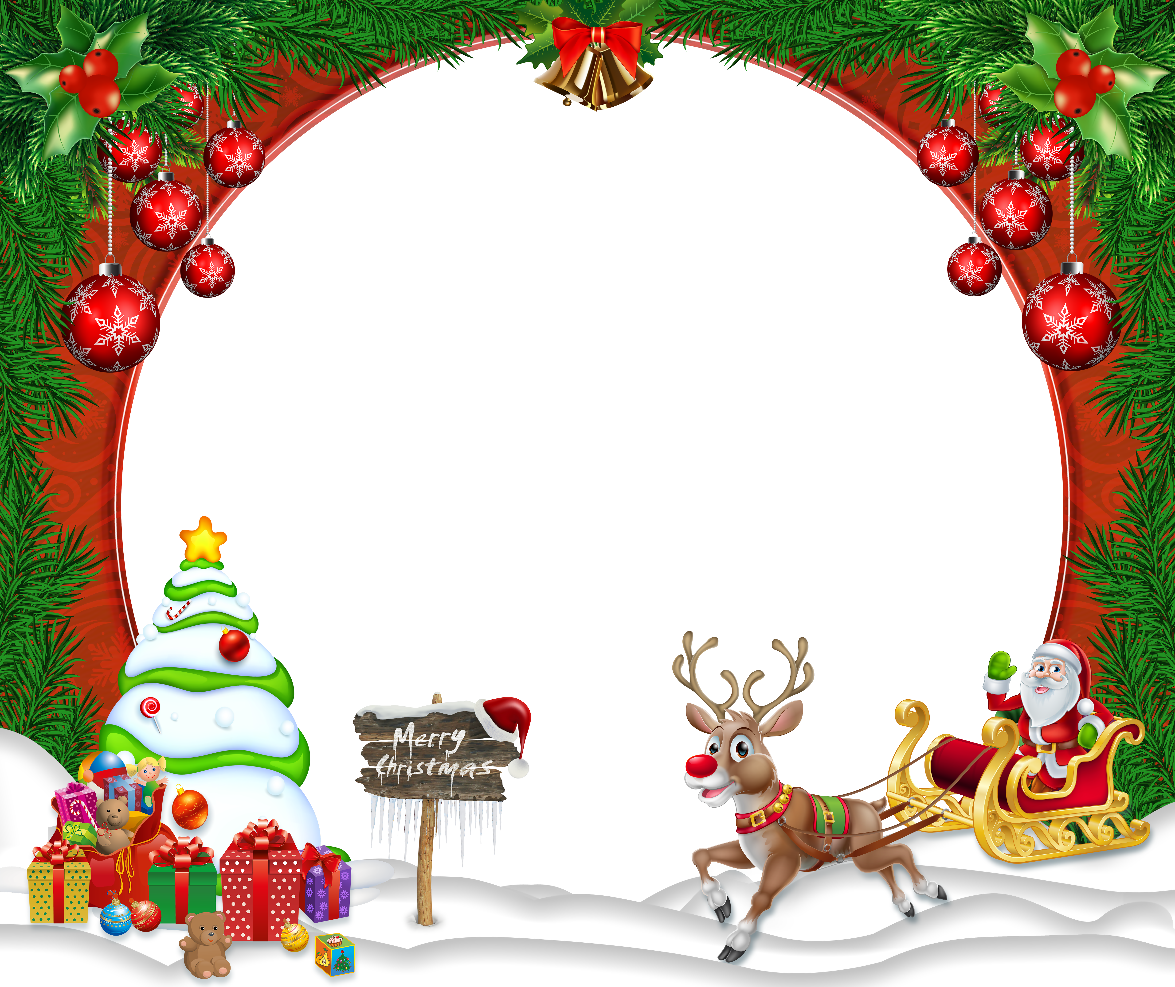 Merrychristmas Frame Png (5000x4203), Png Download