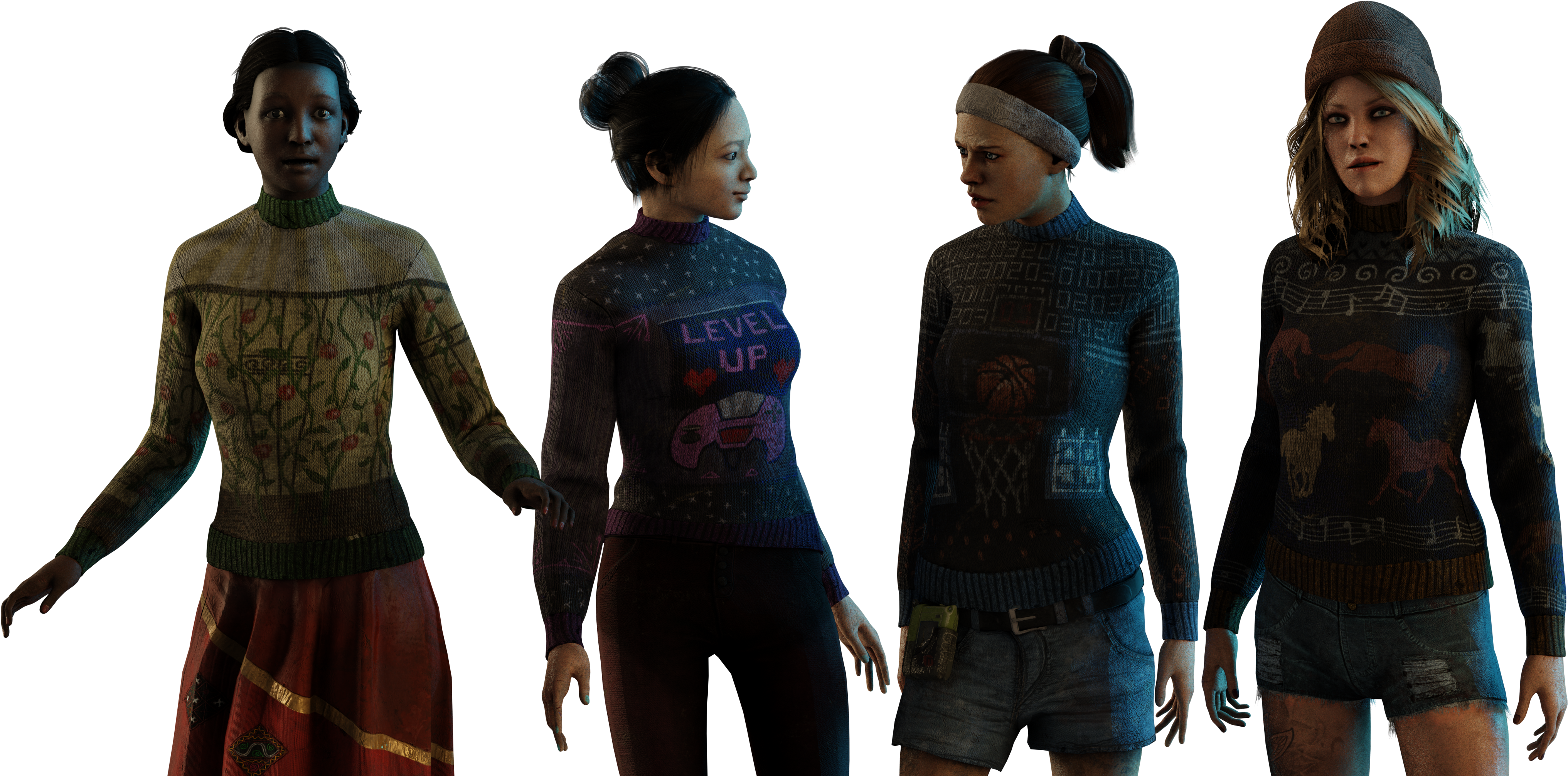 Ugly Sweater Ladies 4k Render - Girl (4096x2160), Png Download