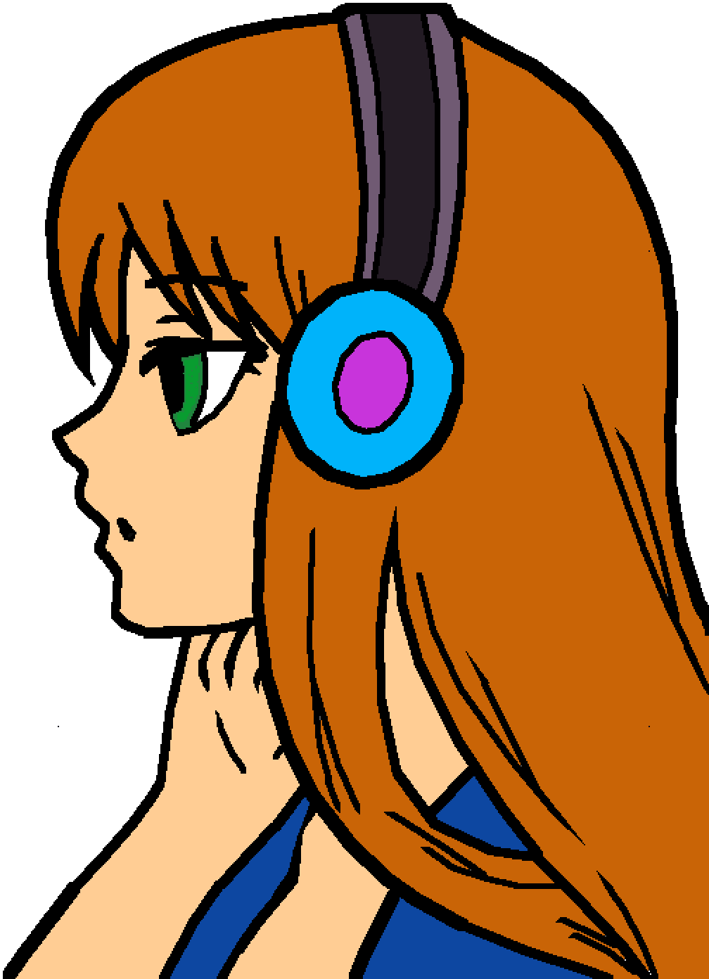 Me And The Beat By Stiffycat - Anime Base Girl (1008x1392), Png Download