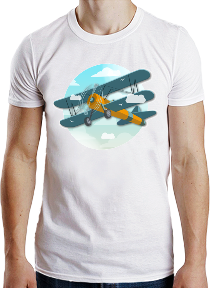 Camisa Avião - Personalized Round Neck T-shirt One Side A3 Printed, (800x1000), Png Download