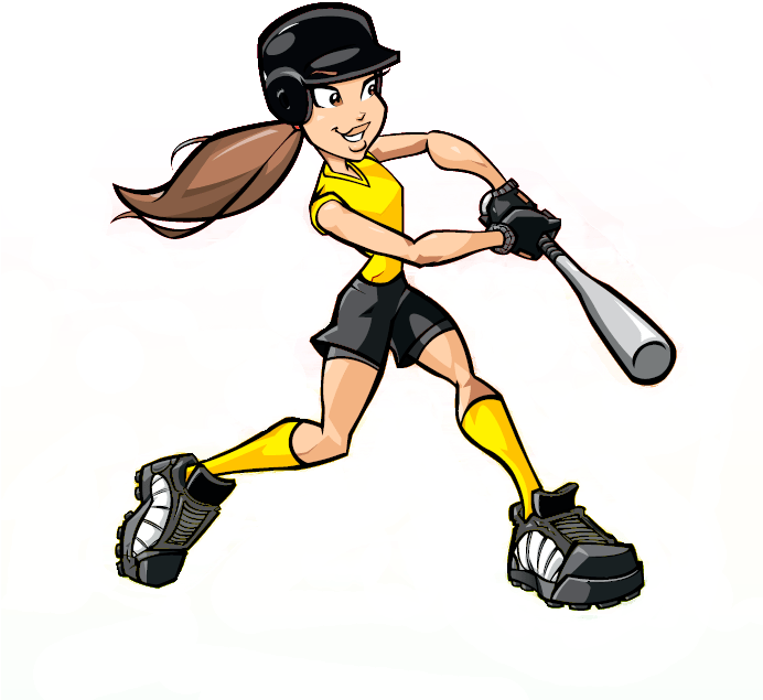 Softball Player Clipart (691x676), Png Download