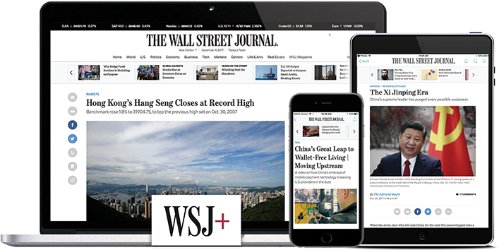 Stay Informed, Wherever You Are With Our Complete Suite - Wall Street Journal (706x600), Png Download