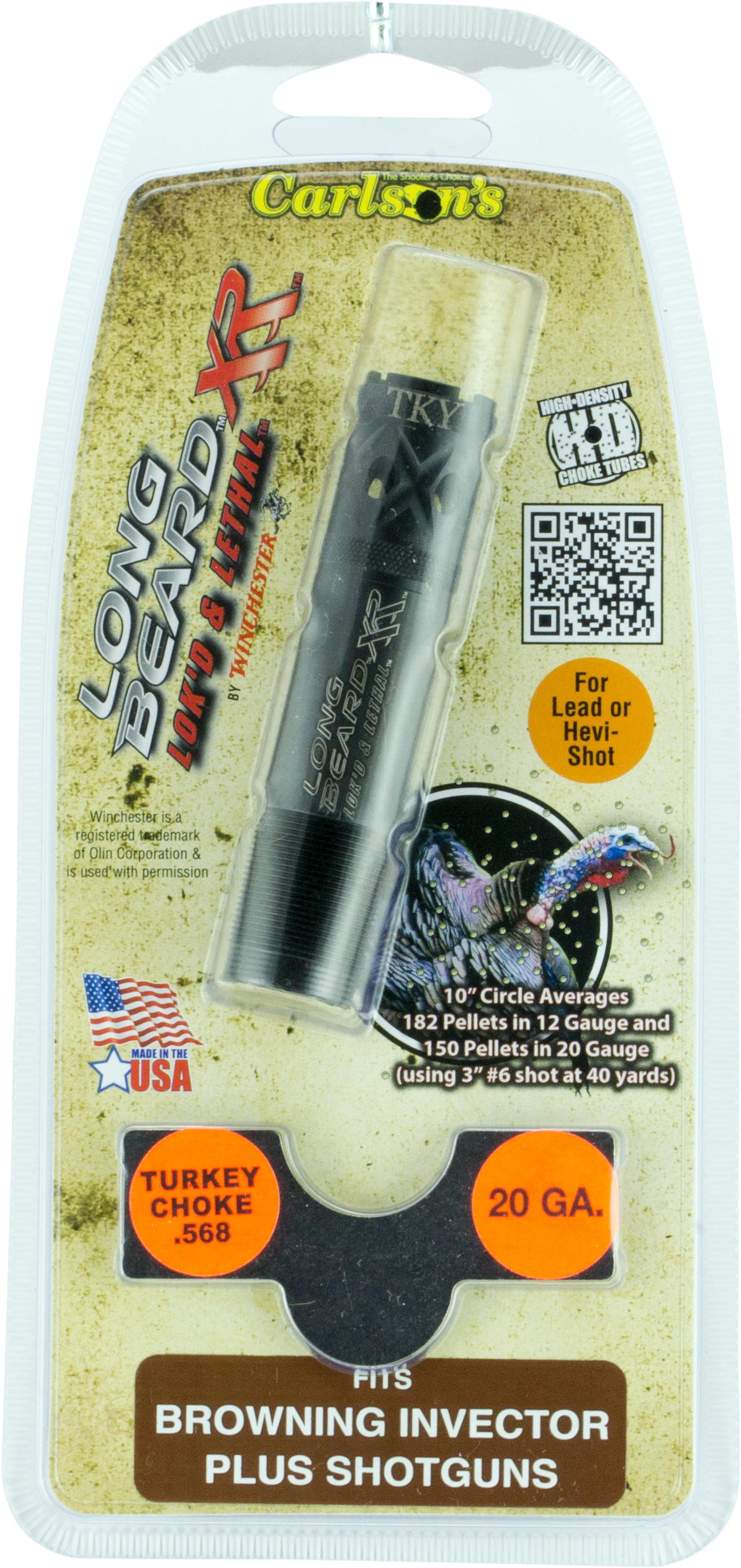 Carlsons 70145 Browning Invector-plus Long Beard 20 - Carl 70125 Lb Ported Tky 20g Rem - Sh35386 (1293x2668), Png Download
