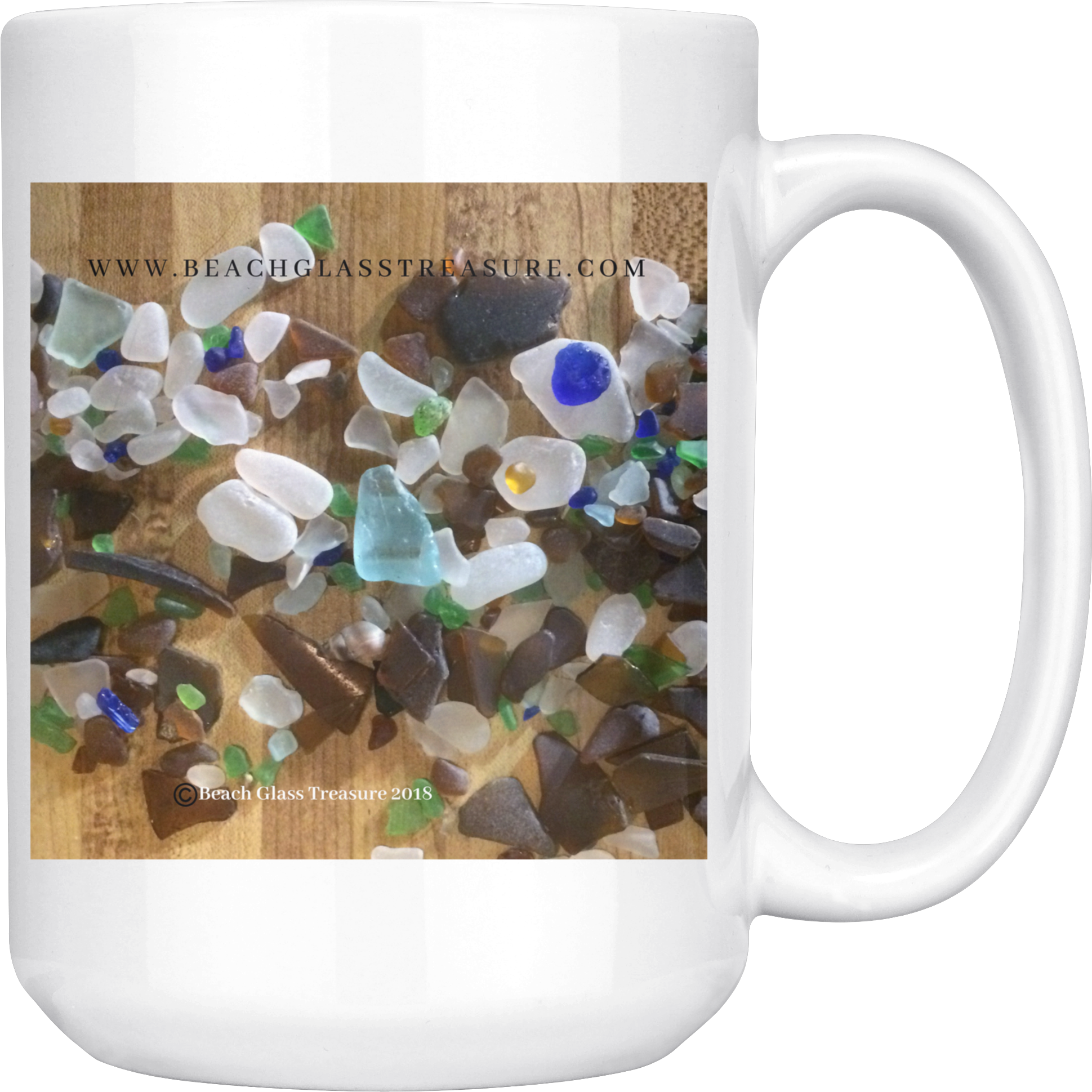 Beach Glass Treasures In A Pile Coffee/tea Mug - Sea Glass (2000x2000), Png Download