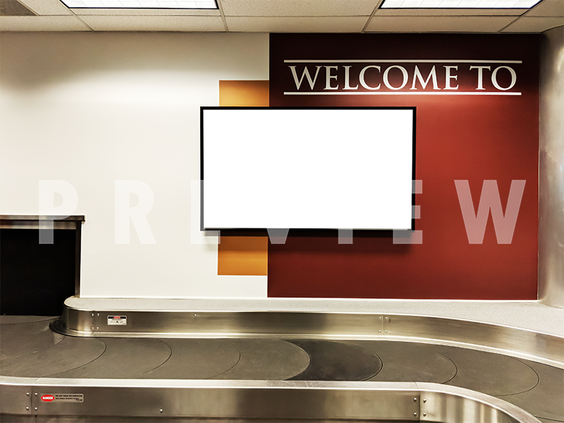 Flat-screen Television At The Baggage Carousel Area - Architecture (800x600), Png Download