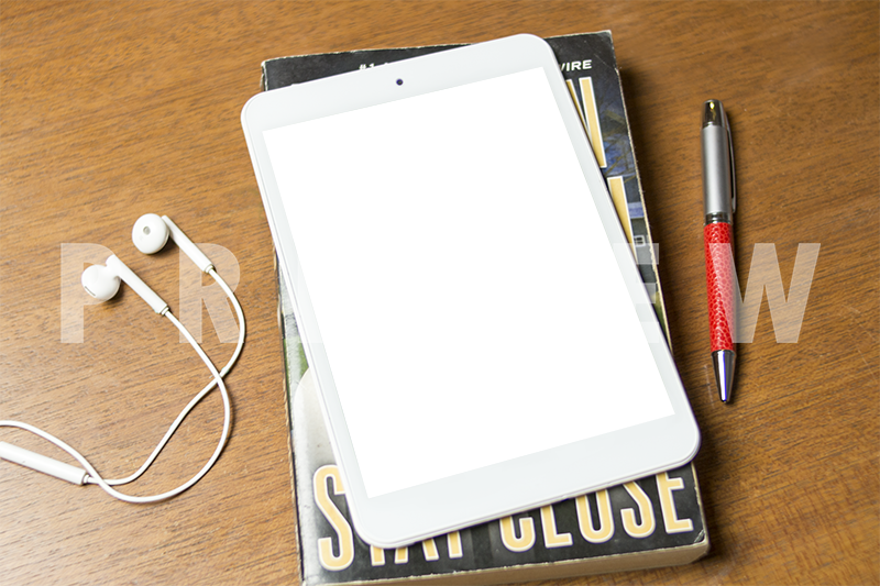 White Tablet Mockup Of An Apple Ipad On A Book Bes - Teacher (800x533), Png Download