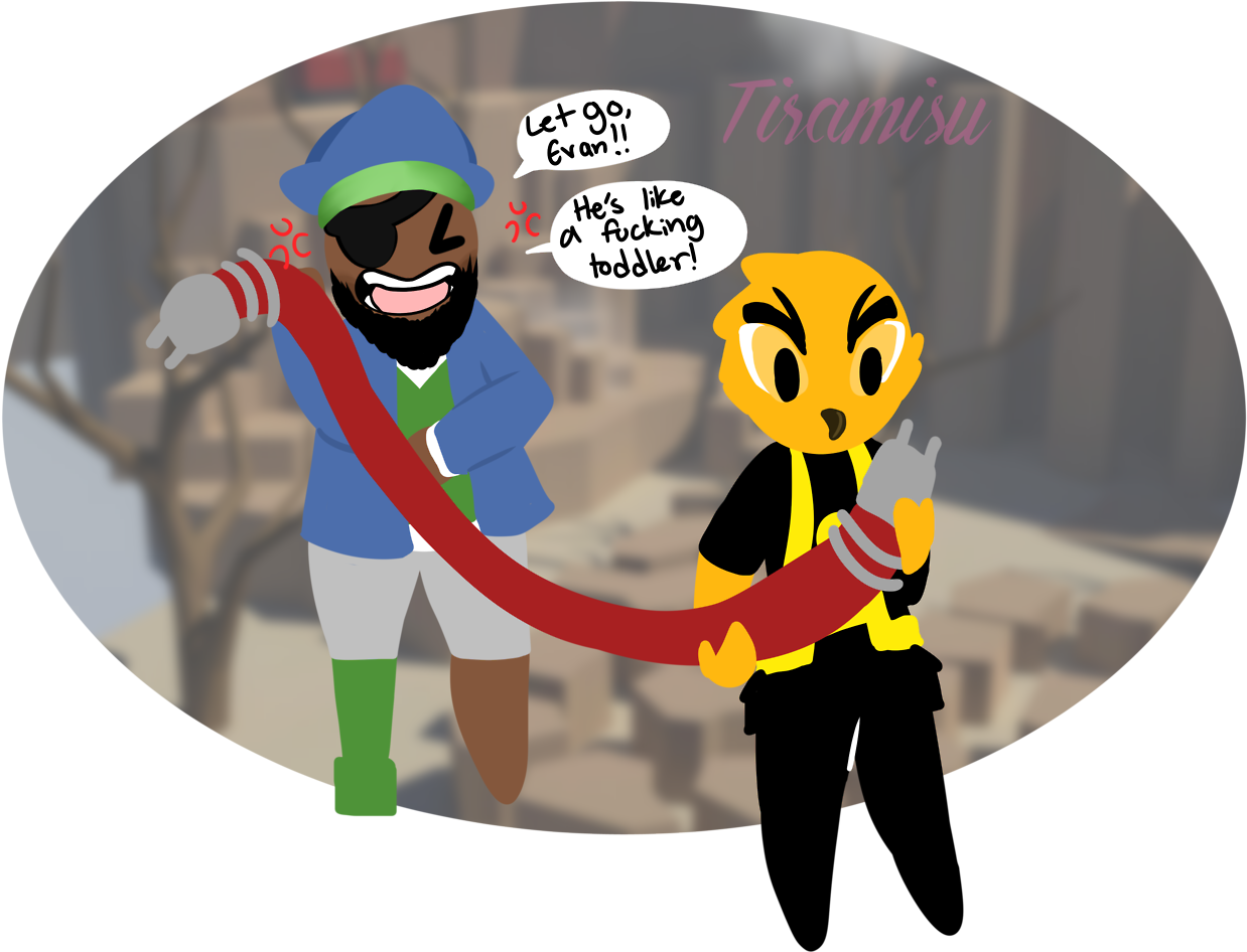 Marcel Having To Pretty Much Babysit Vanoss Through - Cartoon (1280x984), Png Download
