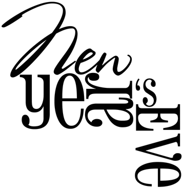 New Years Eve - New Years Eve Black And White (400x394), Png Download