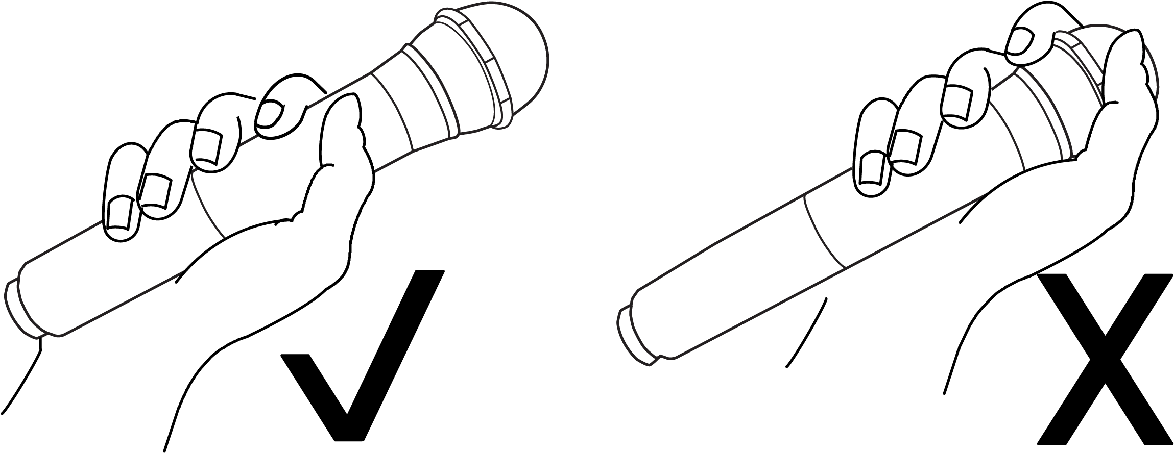Correct Microphone Placement - Uso Correcto Del Microfono (2352x904), Png Download