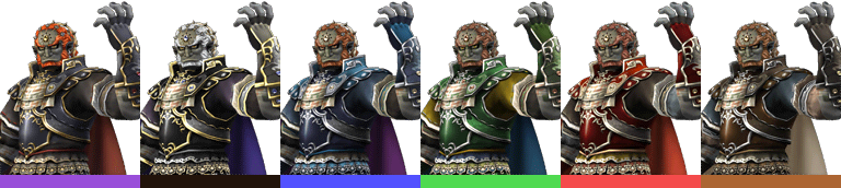 Ganondorf Palette - Ganondorf Smash 4 Skins (768x172), Png Download