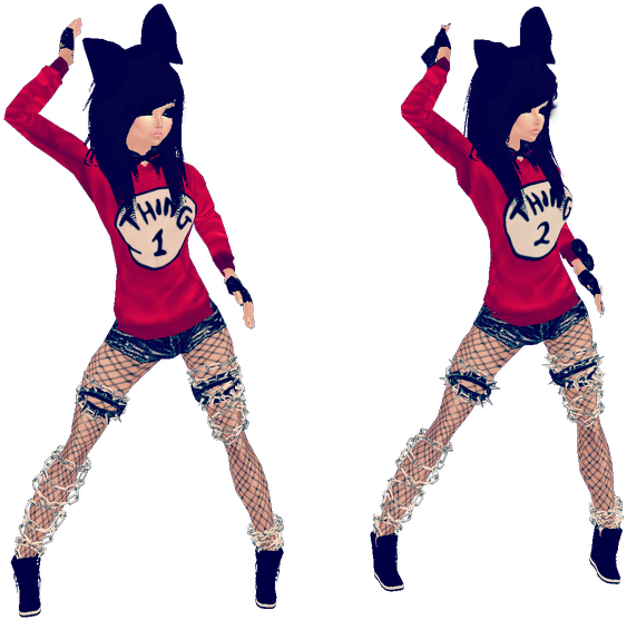 Thing 1 & Thing 2 Http - Roller Derby (1024x750), Png Download