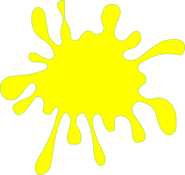 Yellow Splatter Clip Art (600x568), Png Download