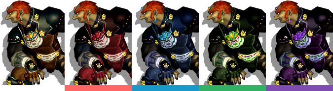 Ganondorf Palette - Ganondorf Melee Skins (680x200), Png Download
