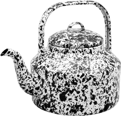 Tea Kettle, 3 Quart, Splatter - Crow Canyon Home Enamelware Tea Kettle, Red Marble, (600x600), Png Download
