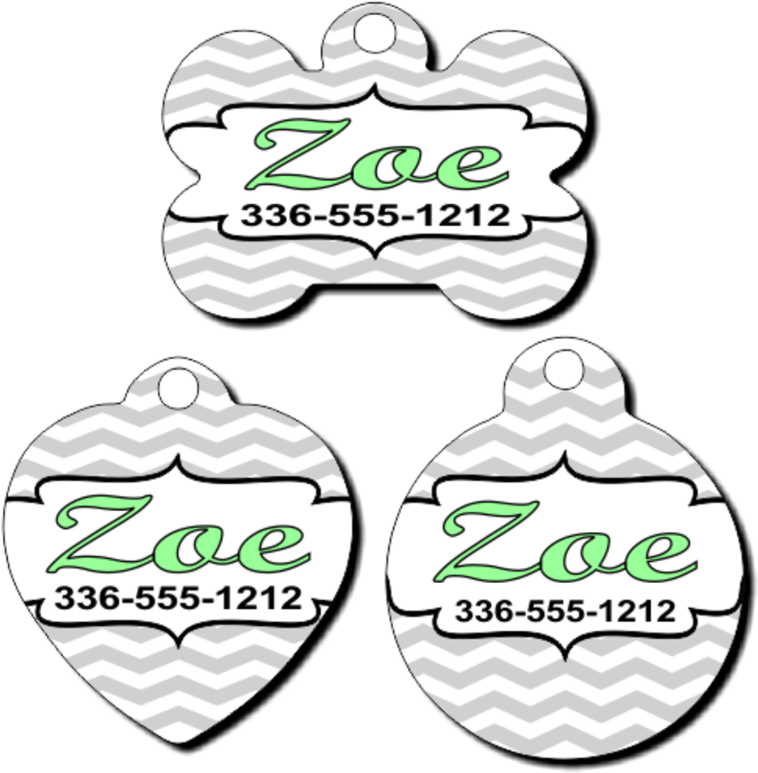 Personalized Chevron Background Pet Tag For Dogs And - Dog (1100x1100), Png Download