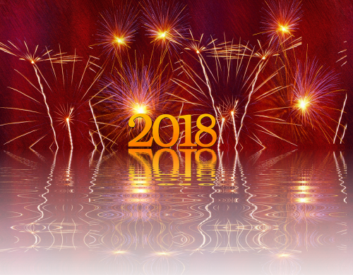 Sylvester,2018,new Year's Day,new Year's Eve,fireworks,year, - Happy New Year 2018 Image Hd (500x390), Png Download