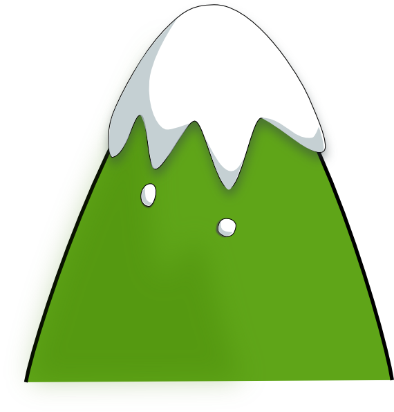 Mountain Outline Green Clip Art At Clker - Green Mountain Clipart (570x596), Png Download
