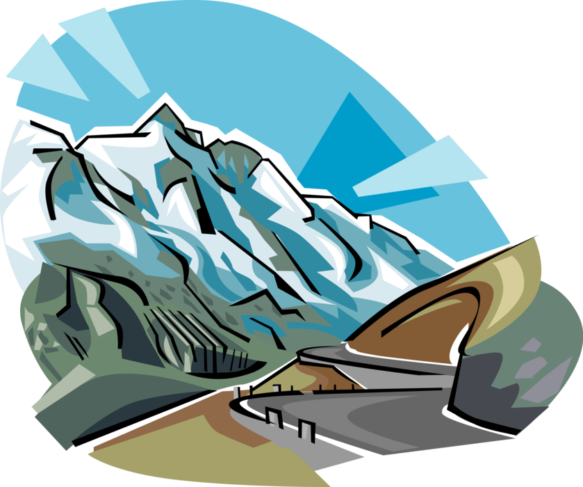 Vector Illustration Of Großglockner Or Grossglockner - Austria Clipart (839x700), Png Download