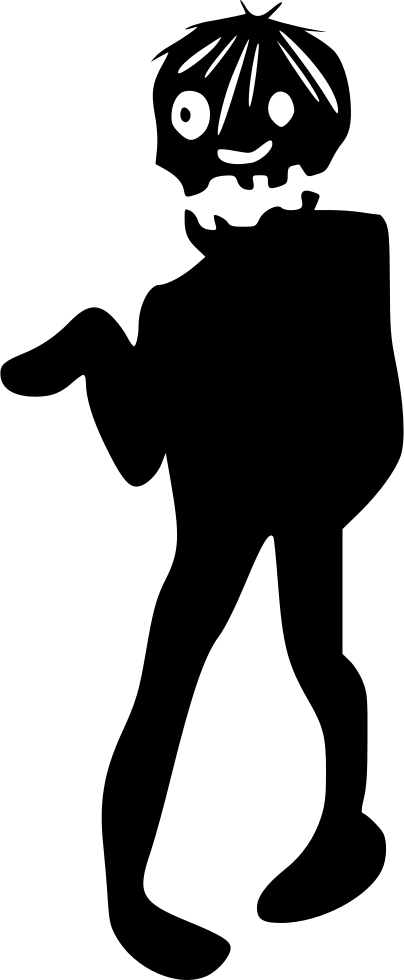 Zombie Walking Dead Following - Silhouette (404x980), Png Download