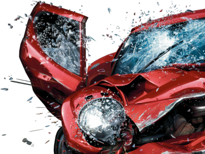 10 Psd Broken Window Glass Images - Red Car Crash Png (400x301), Png Download